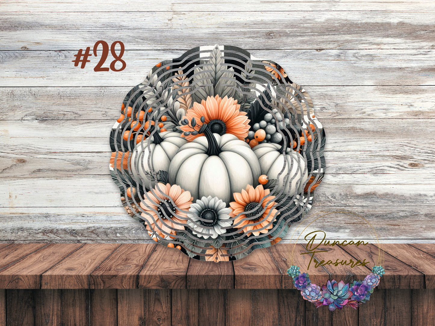 White Pumpkin Wind Spinner