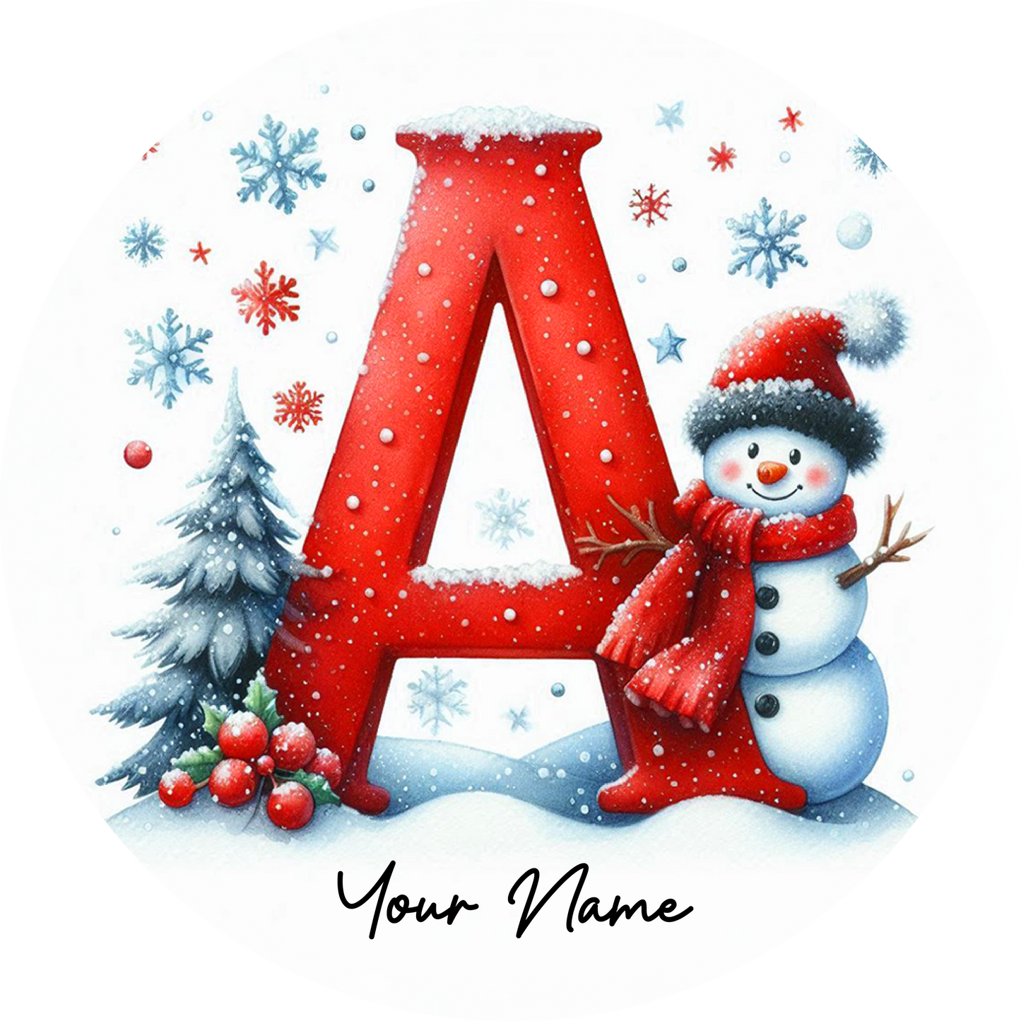 Snowman Initial Ornaments - Customized