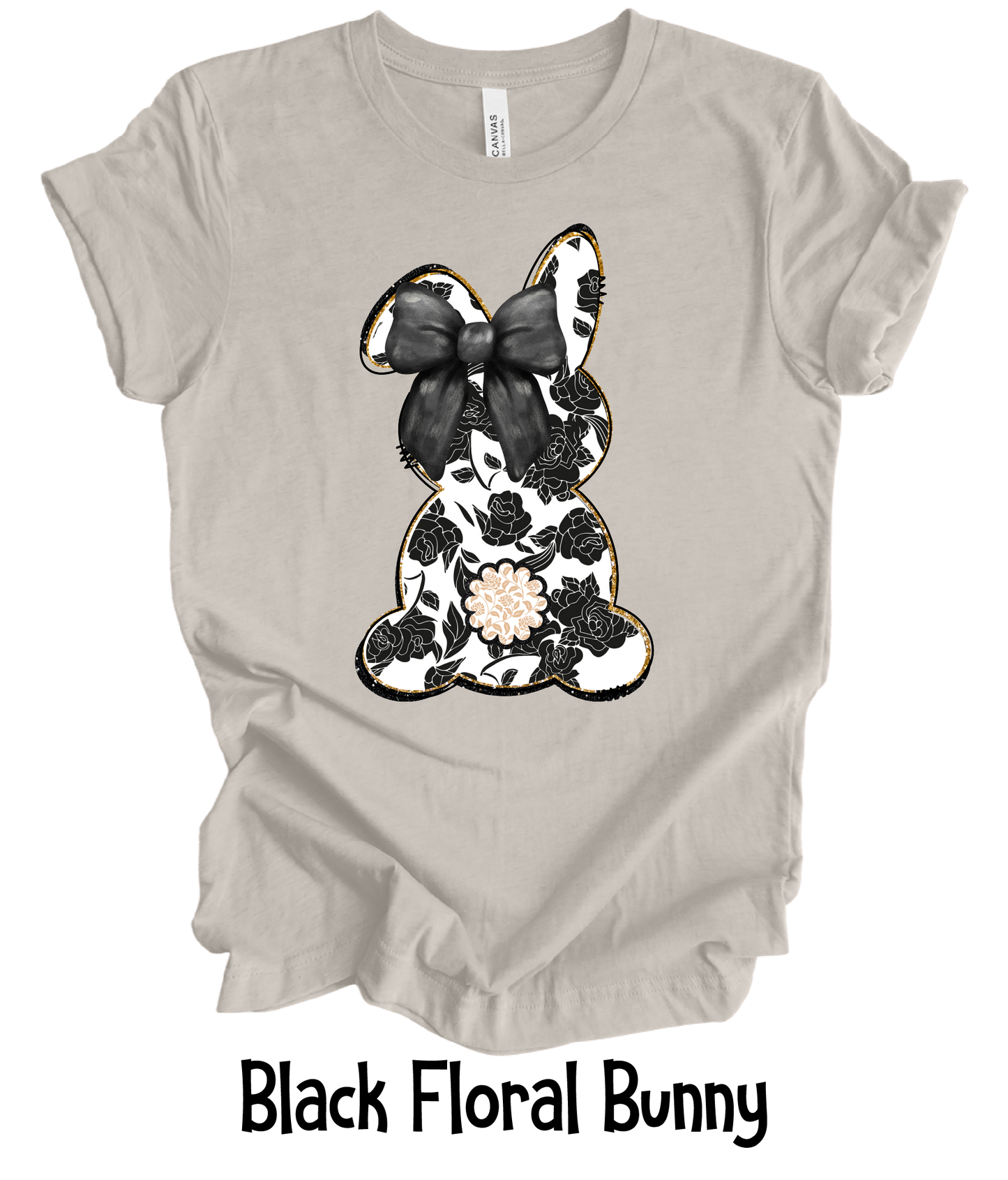 Bunny Bottoms - Black Floral Bunny