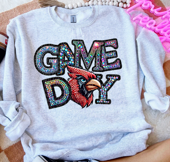 Faux Bling Game Day Mascot (Cardinals) - Adult Sizes