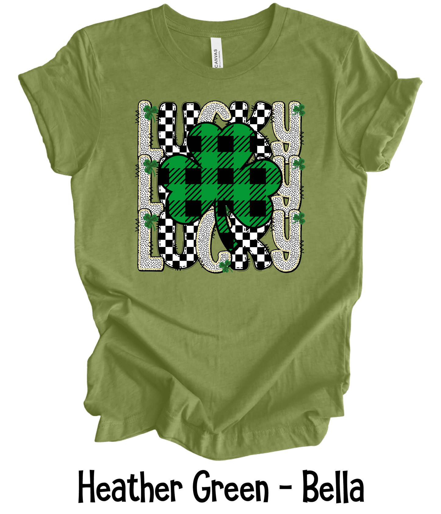 Checkered Lucky Stacked Shamrock - 4 Color Options