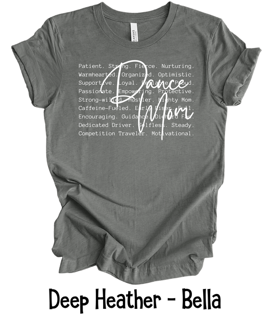 Dance Mom Defined - White Text