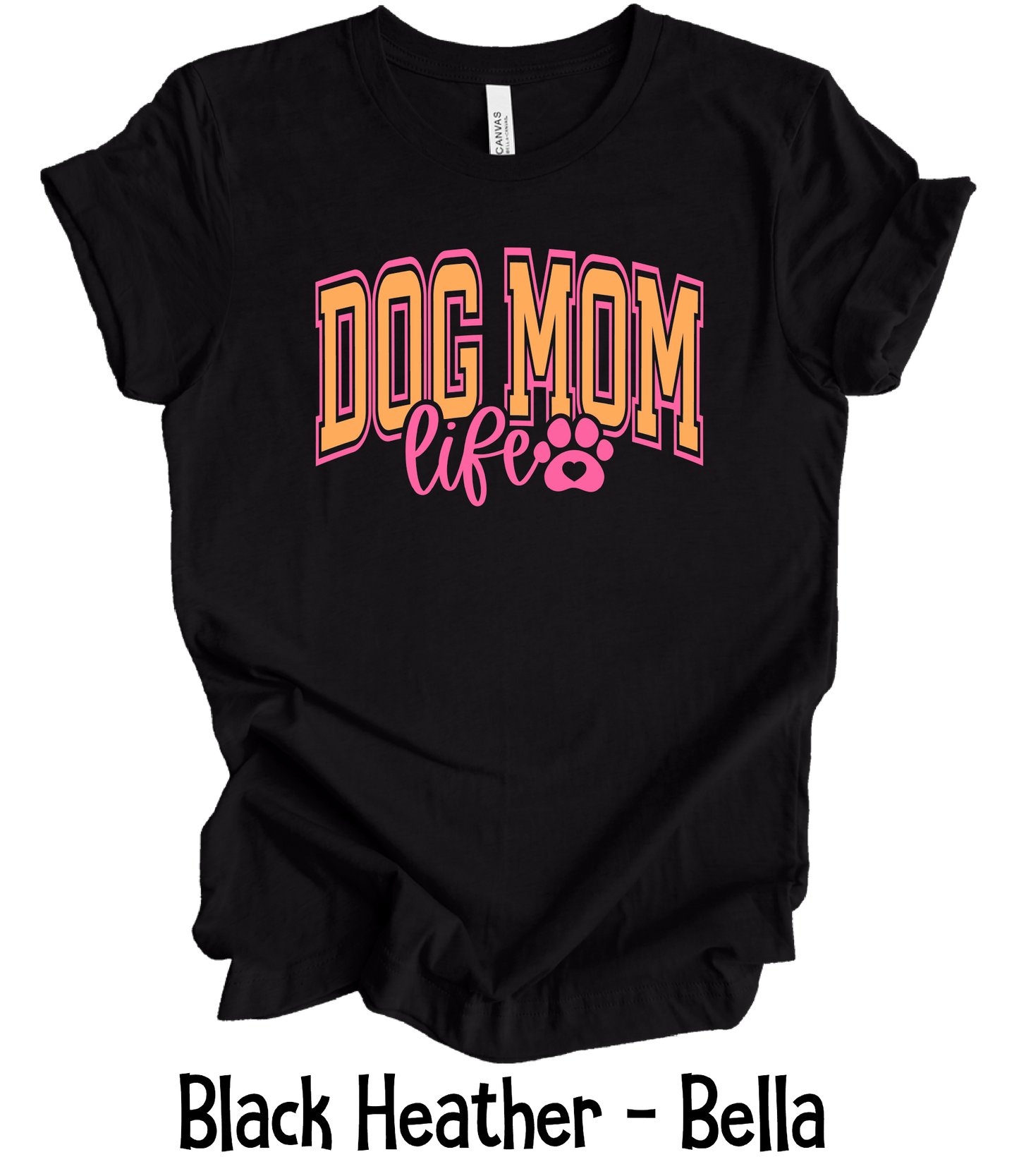 Dog Mom - Orange & Pink Font