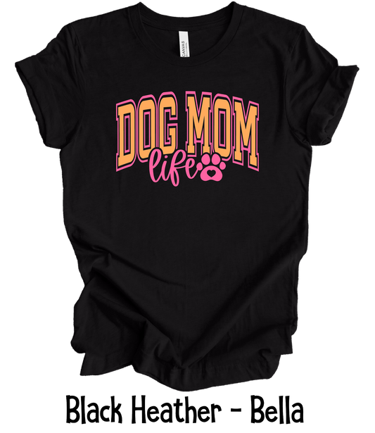 Dog Mom - Orange & Pink Font