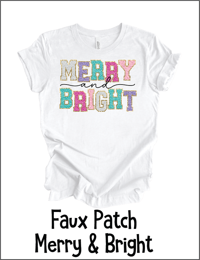 Faux Patch Merry & Bright - 2 Color Options