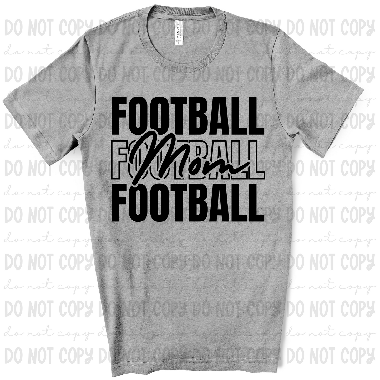 Football Mom Stacked - 2 Color Options