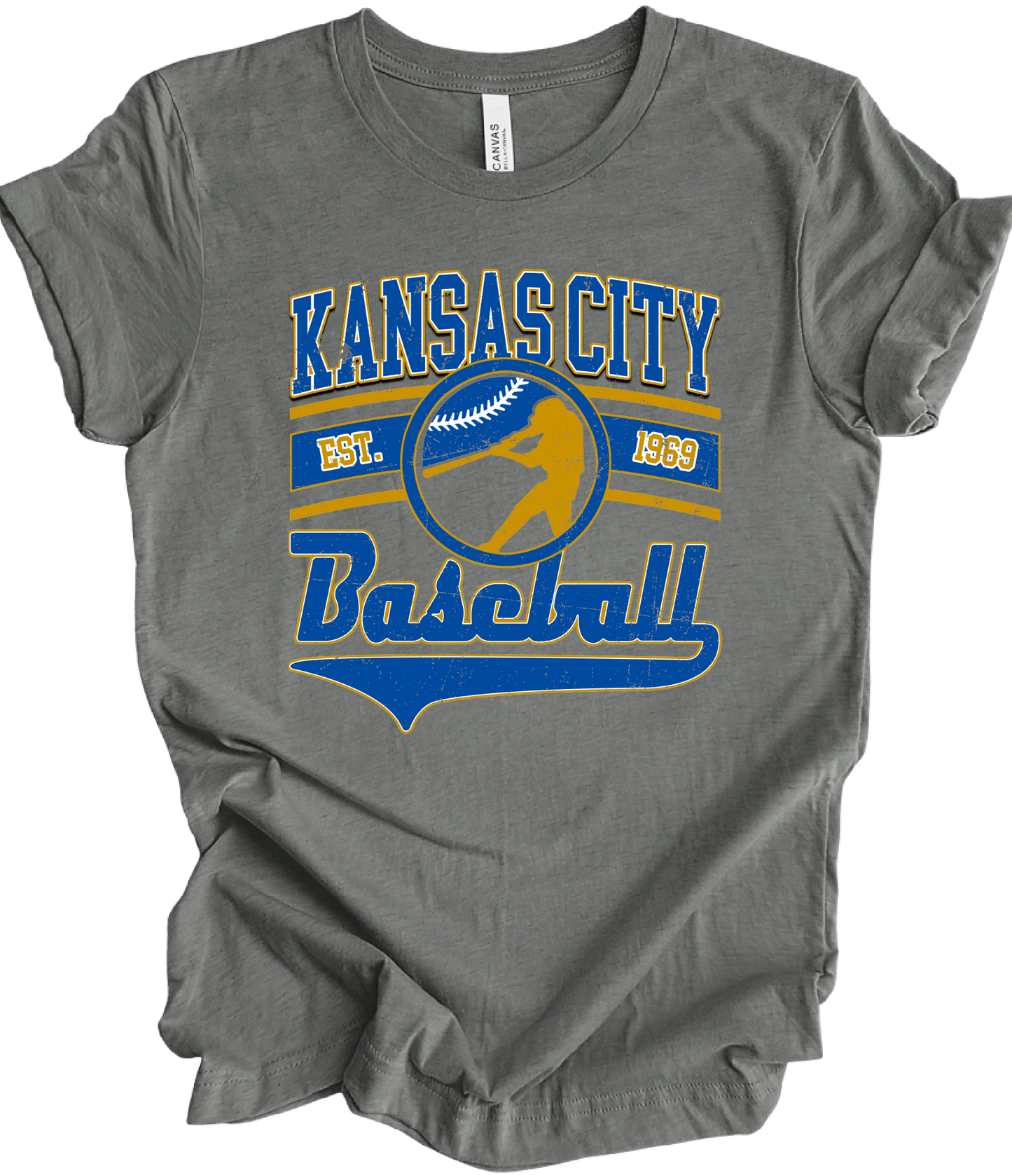 KC Baseball Player Hit - 4 Color Option
