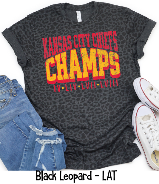 KC Champs Distressed - Adult Sizes - Leopard Print