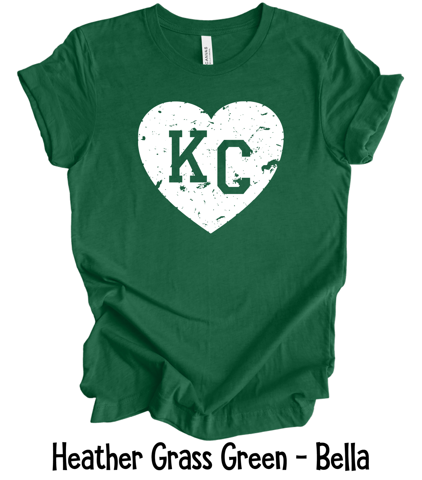 KC Distressed Heart - White - Adult & Youth Sizes