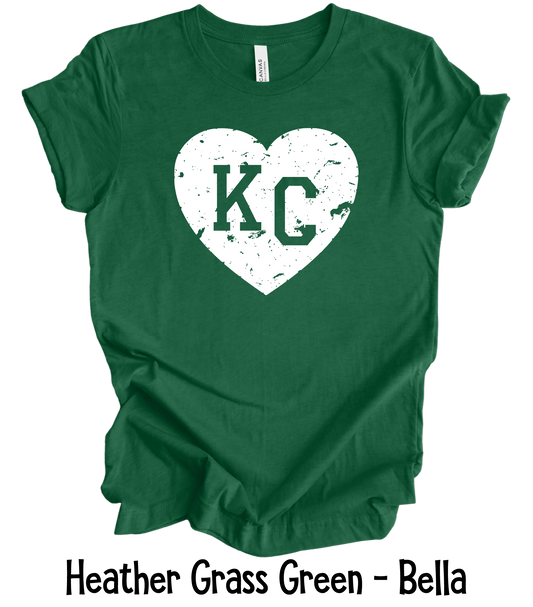 KC Distressed Heart - White - Adult & Youth Sizes