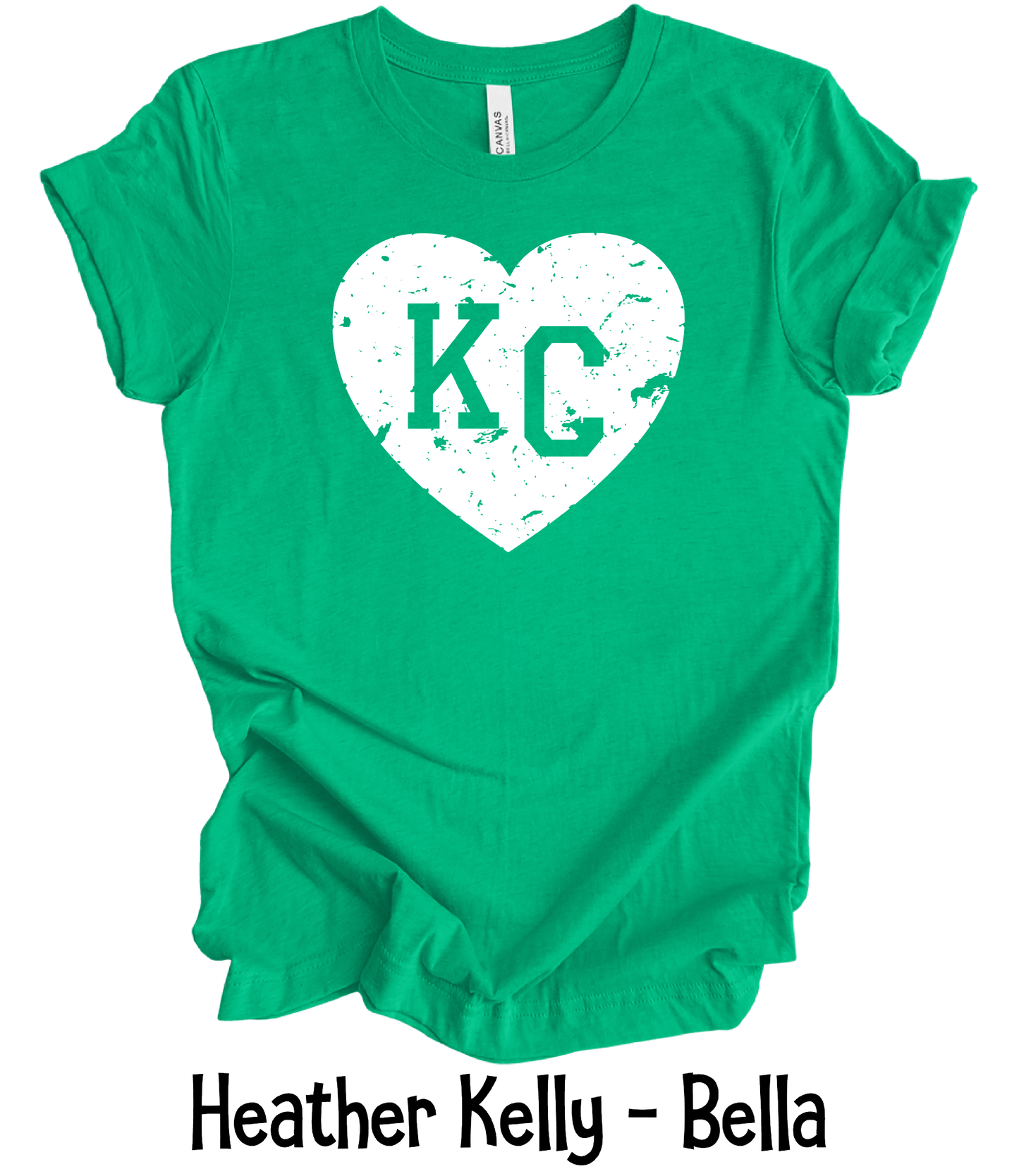 KC Distressed Heart - White - Adult & Youth Sizes