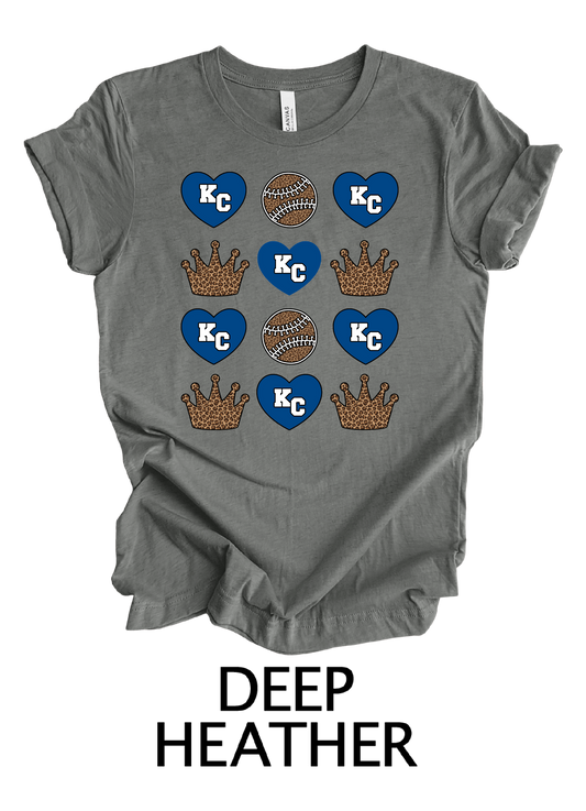 KC Hearts, Crowns and Baseballs - Adult & Youth Sizes