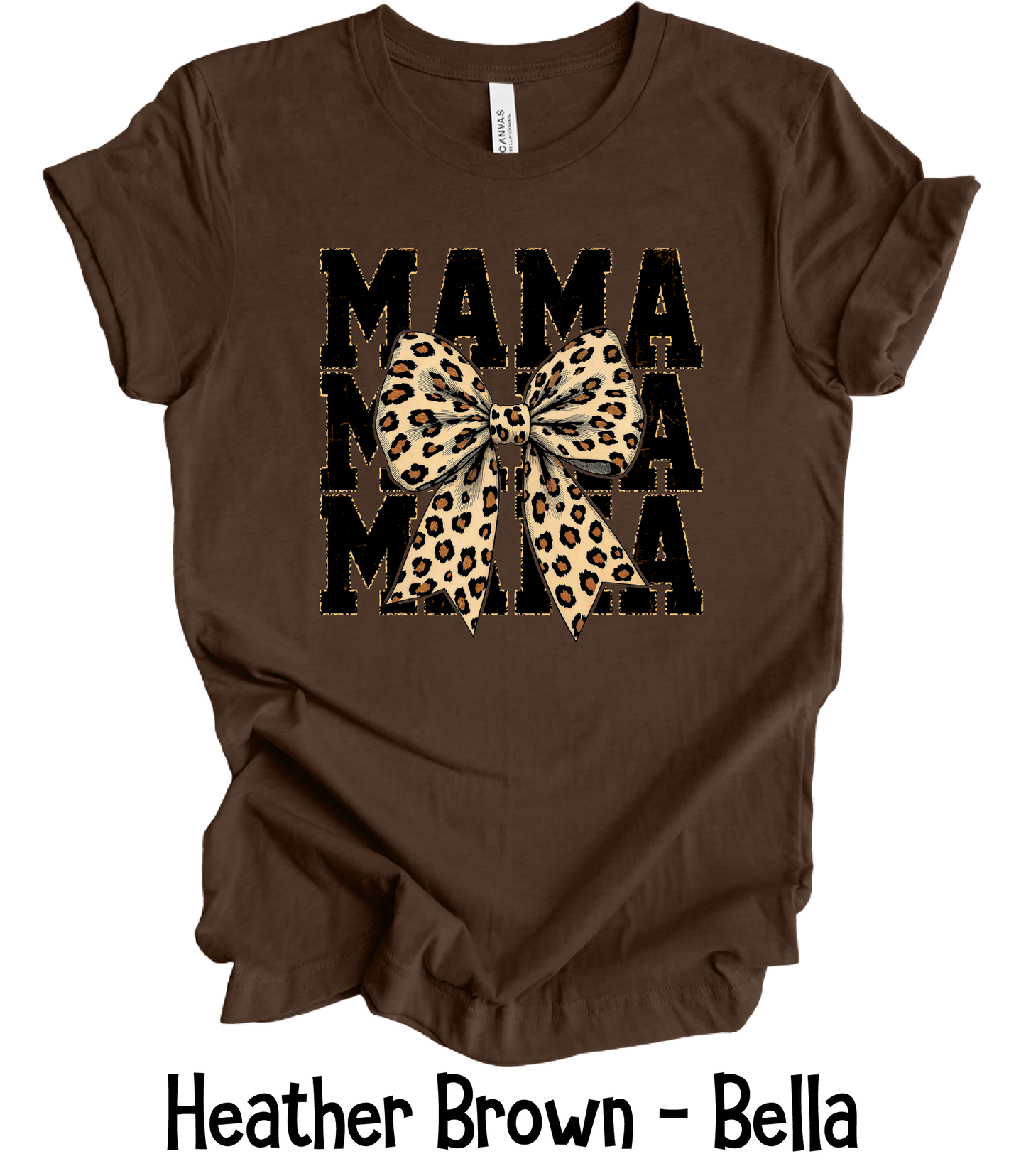 Mama Stacked with Leopard Bow - 10 Color Options