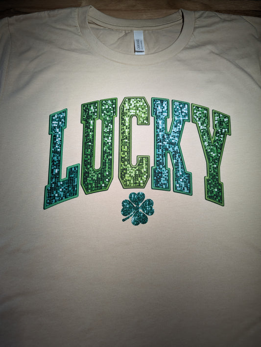 Faux Sequin Lucky