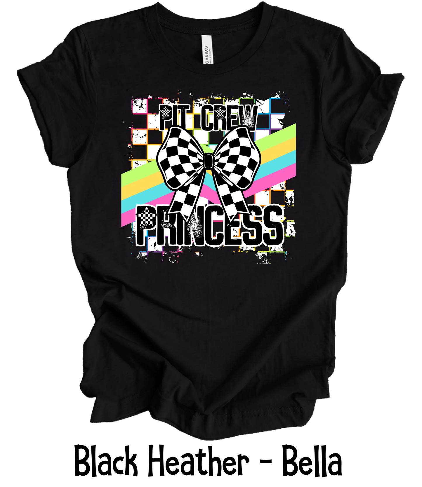 Pit Crew Princess Bow - Neon Grunge