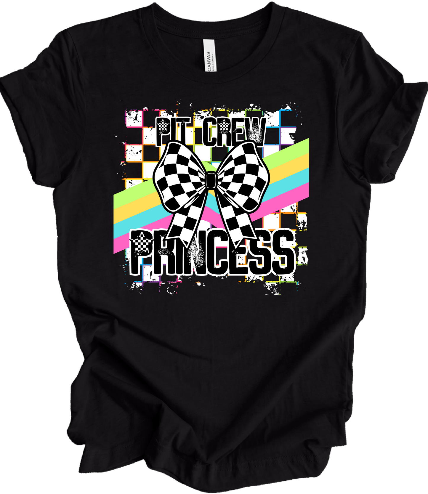 Pit Crew Princess Bow - Neon Grunge