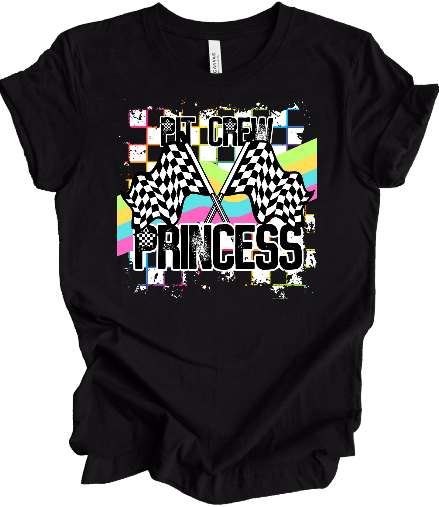 Pit Crew Princess Flags - Neon Grunge