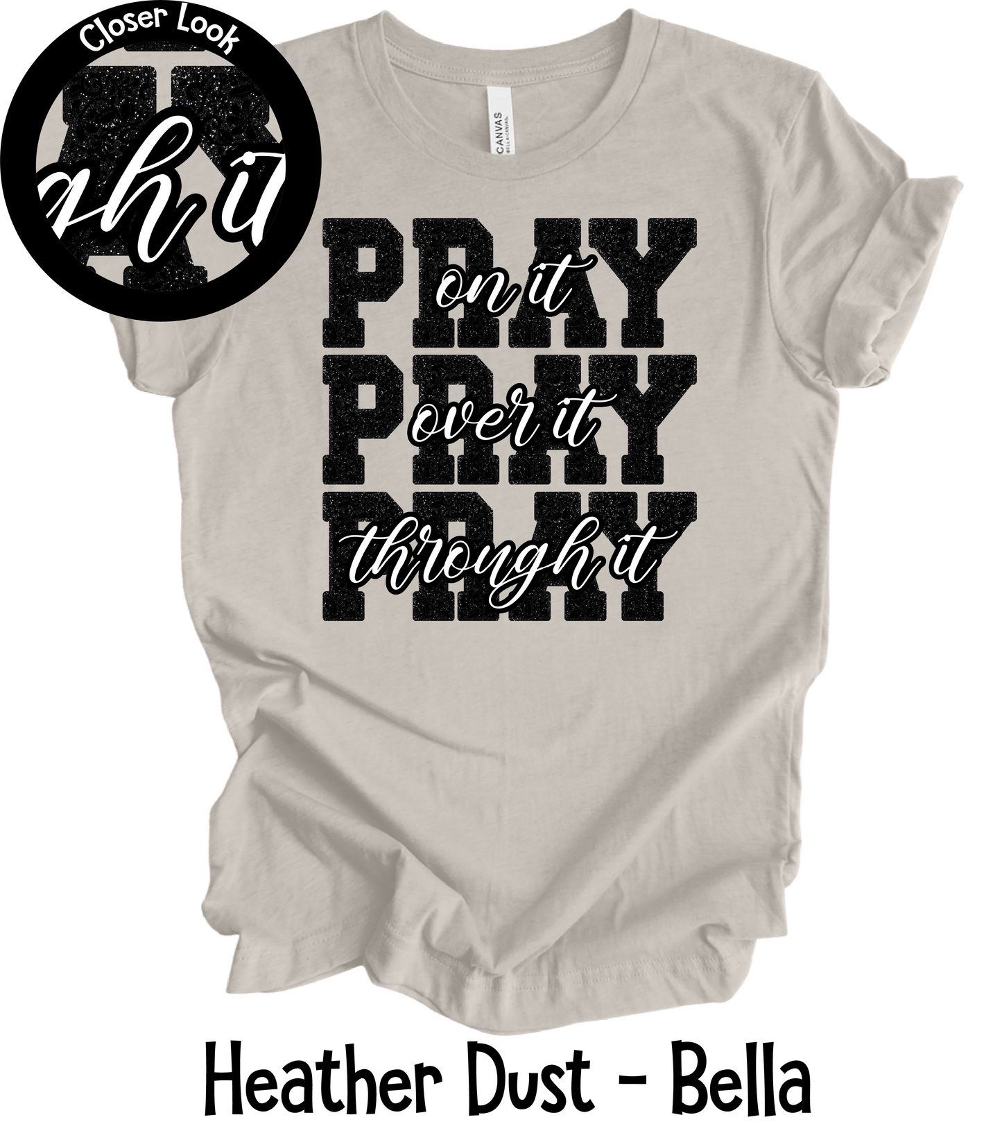 Pray On It - Faux Black Glitter