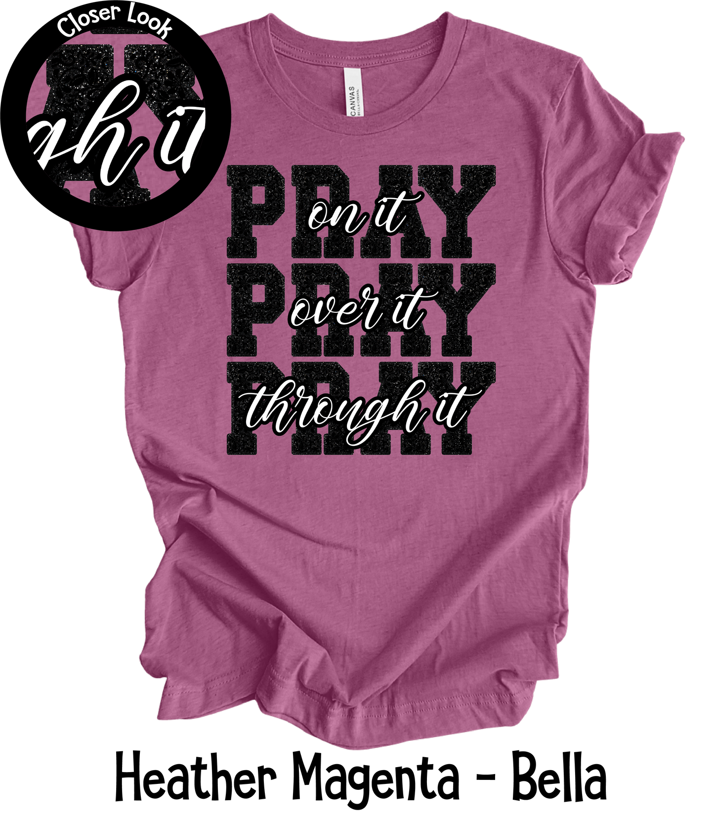 Pray On It - Faux Black Glitter