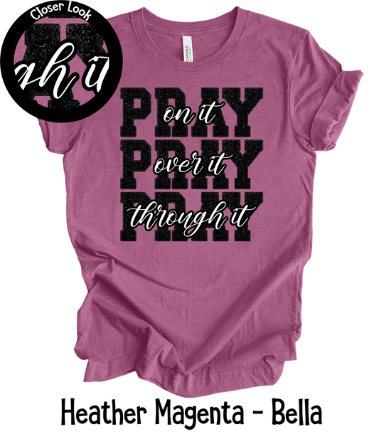 Pray On It - Faux Black Glitter