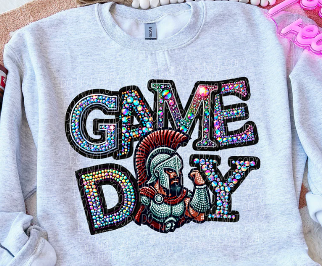 Faux Bling Game Day Mascot (Trojans) - Youth & Toddler Sizes