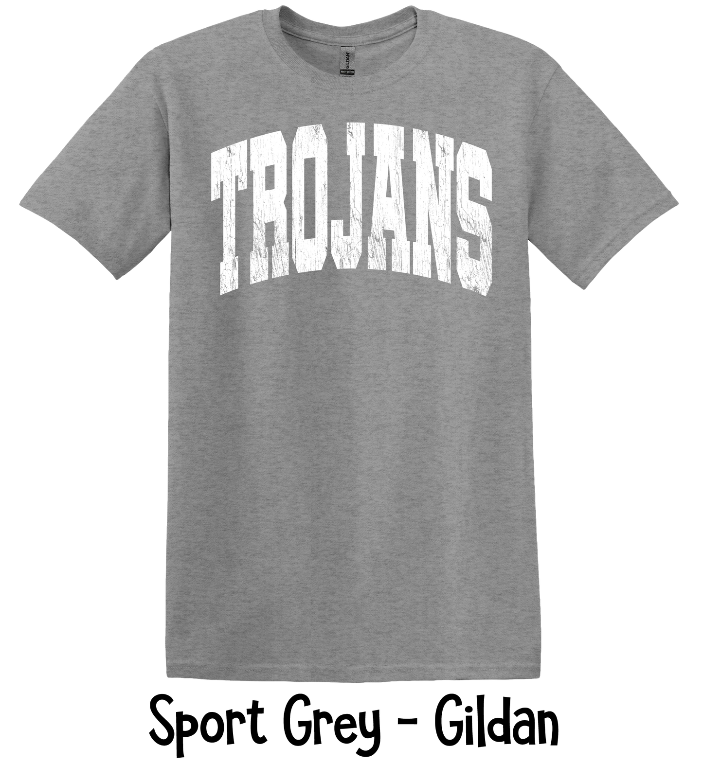 Trojans Distressed - Oversized - 4 Color Options - White Lettering