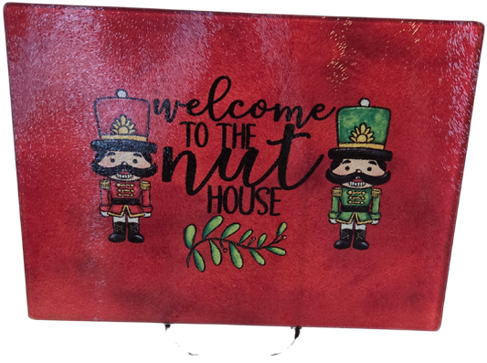 8"x11" Welcome to the Nuthouse Cutting Board