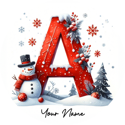 Snowman Initial Ornaments - Customized