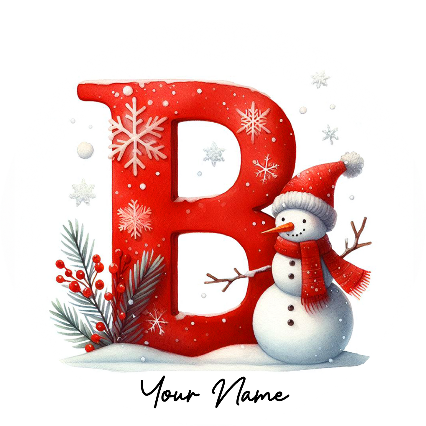 Snowman Initial Ornaments - Customized