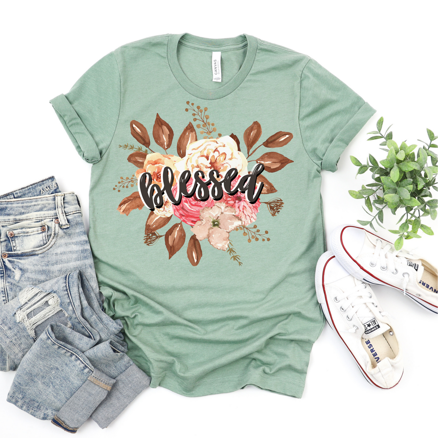 Floral Blessed - Multi Saying Options