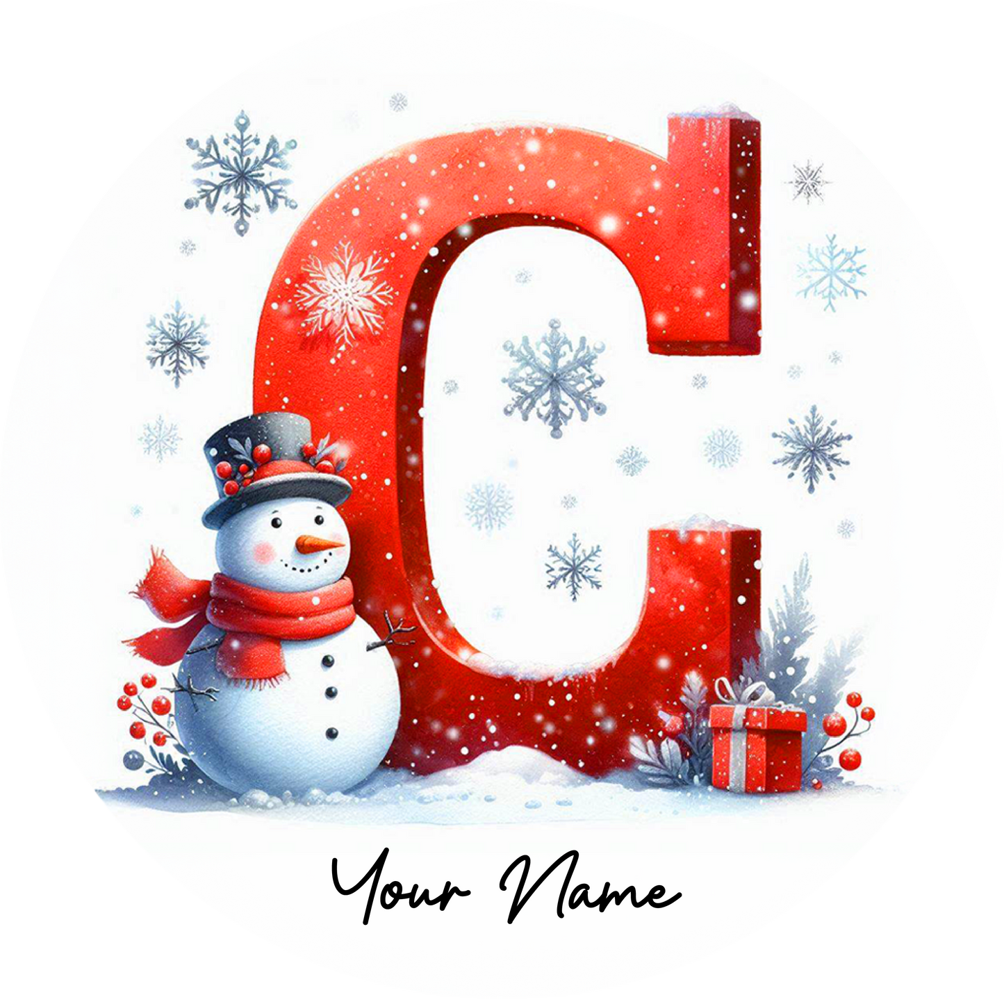 Snowman Initial Ornaments - Customized