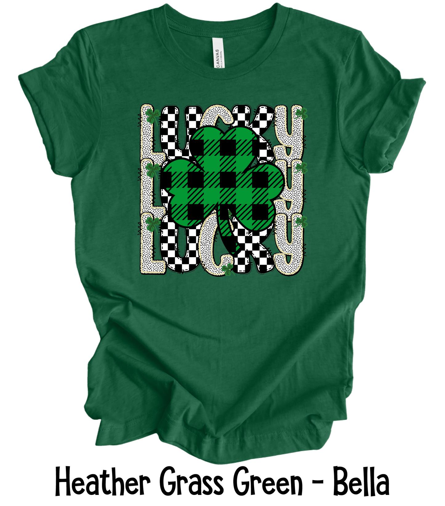 Checkered Lucky Stacked Shamrock
