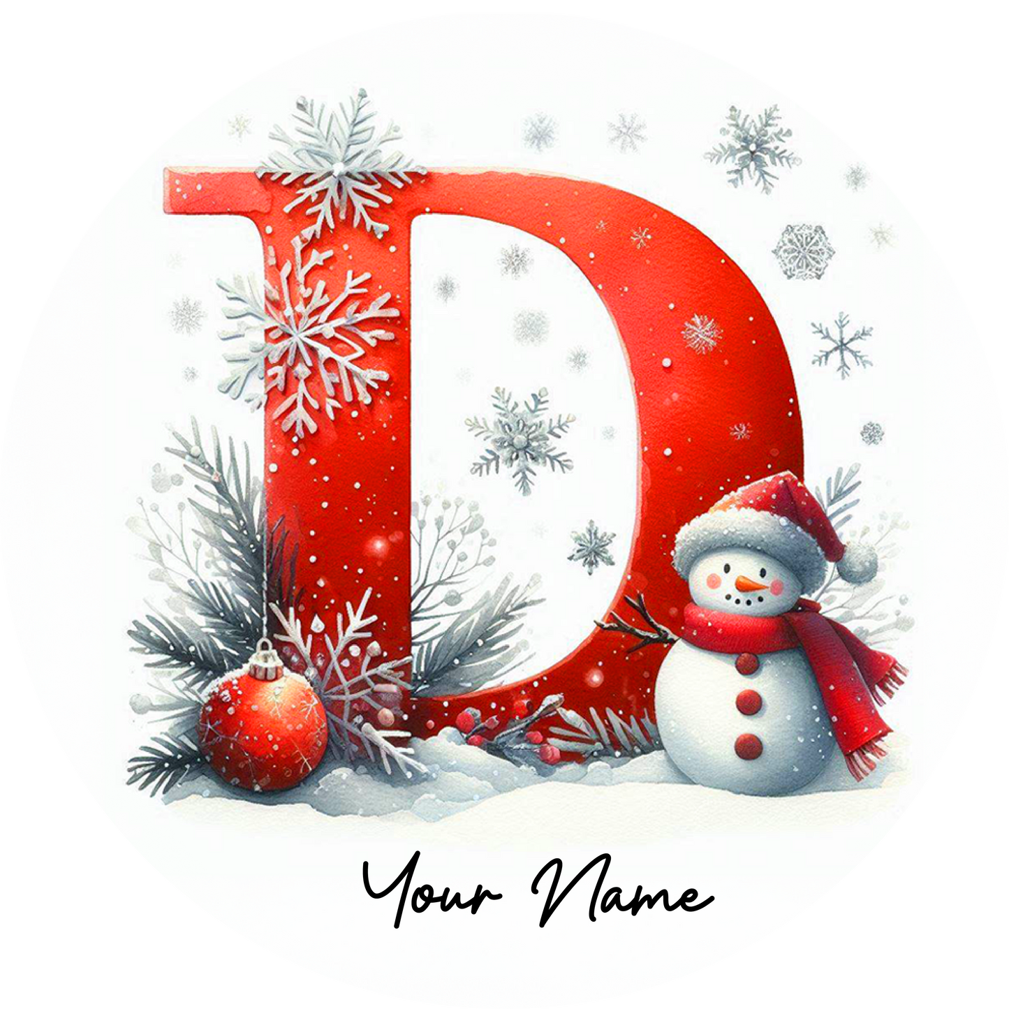 Snowman Initial Ornaments - Customized