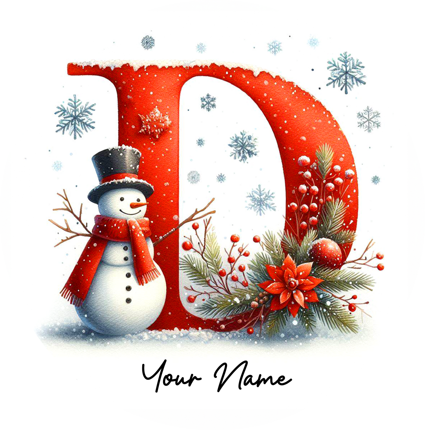 Snowman Initial Ornaments - Customized