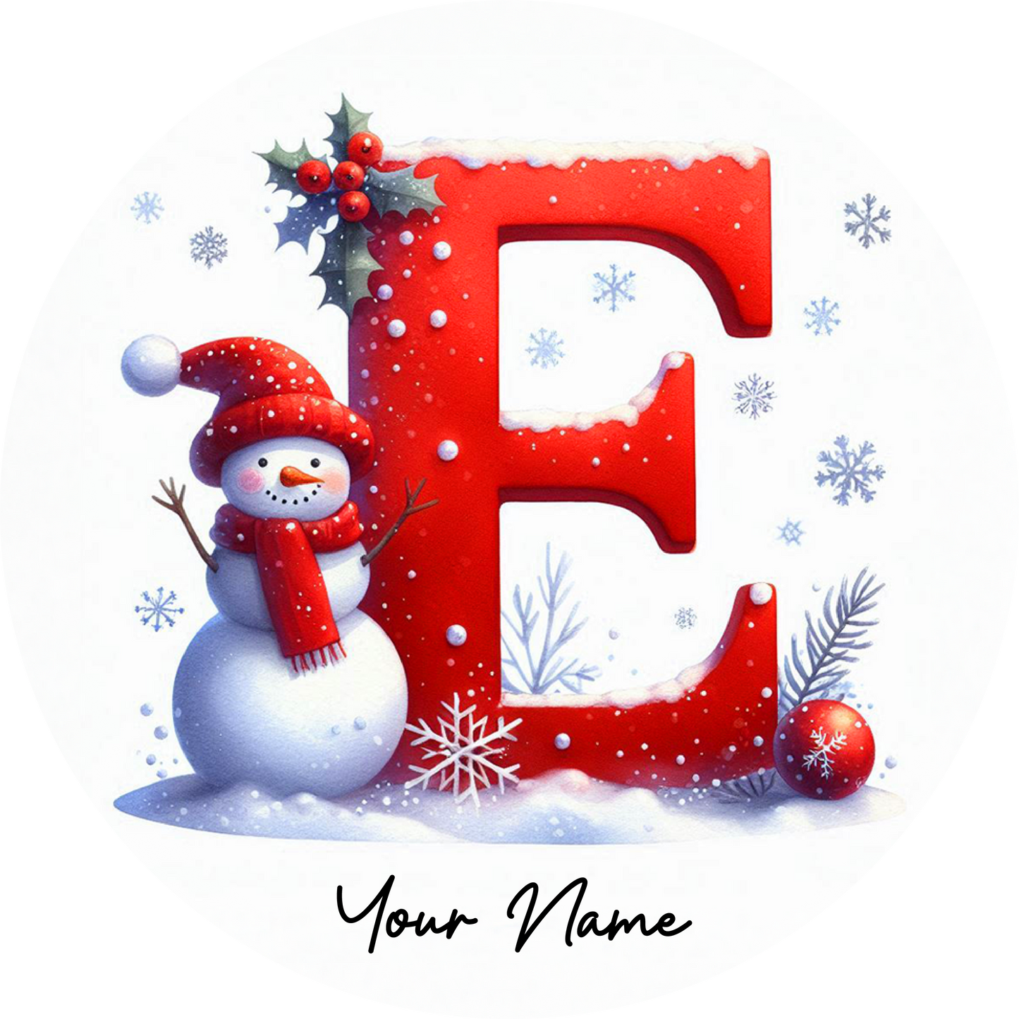 Snowman Initial Ornaments - Customized