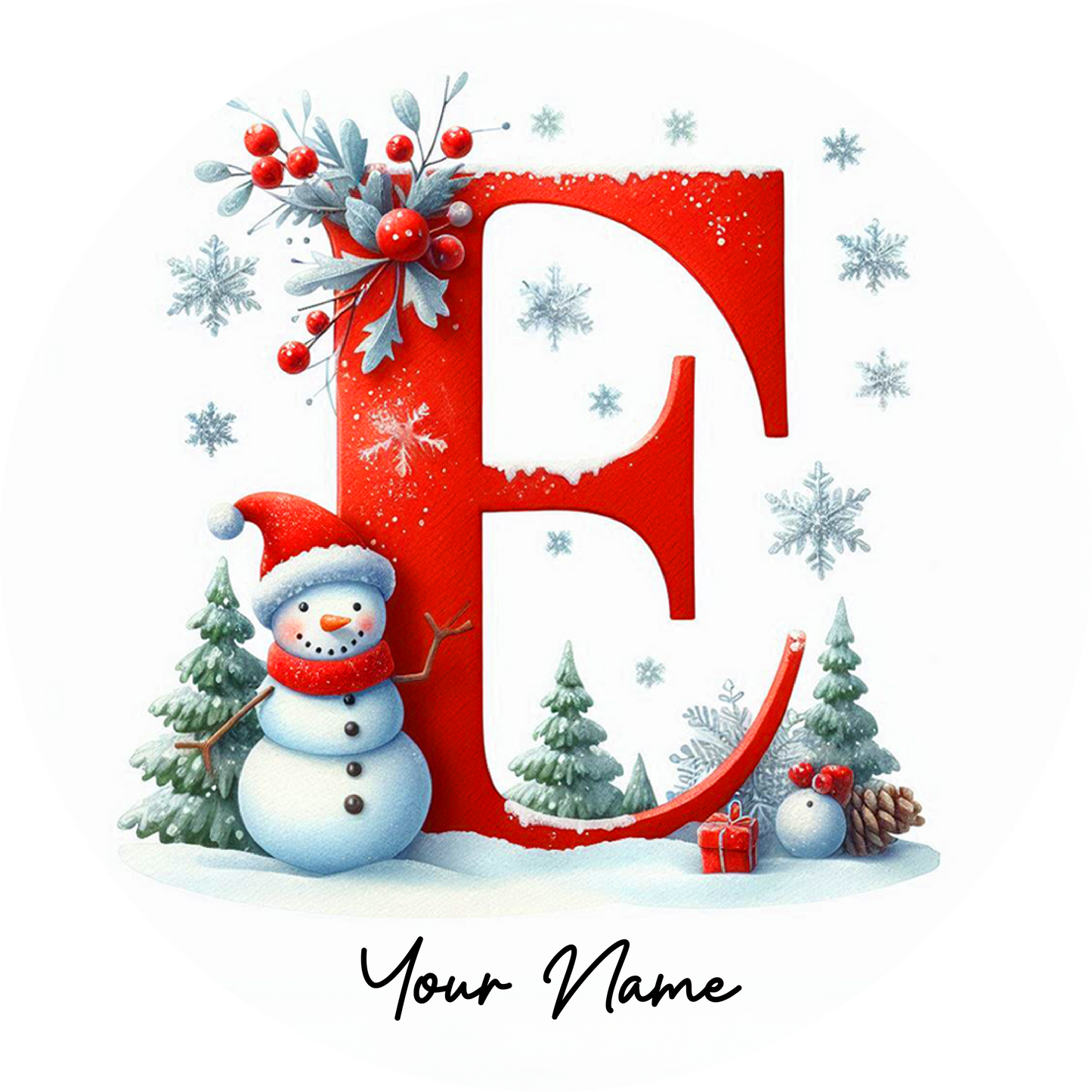Snowman Initial Ornaments - Customized
