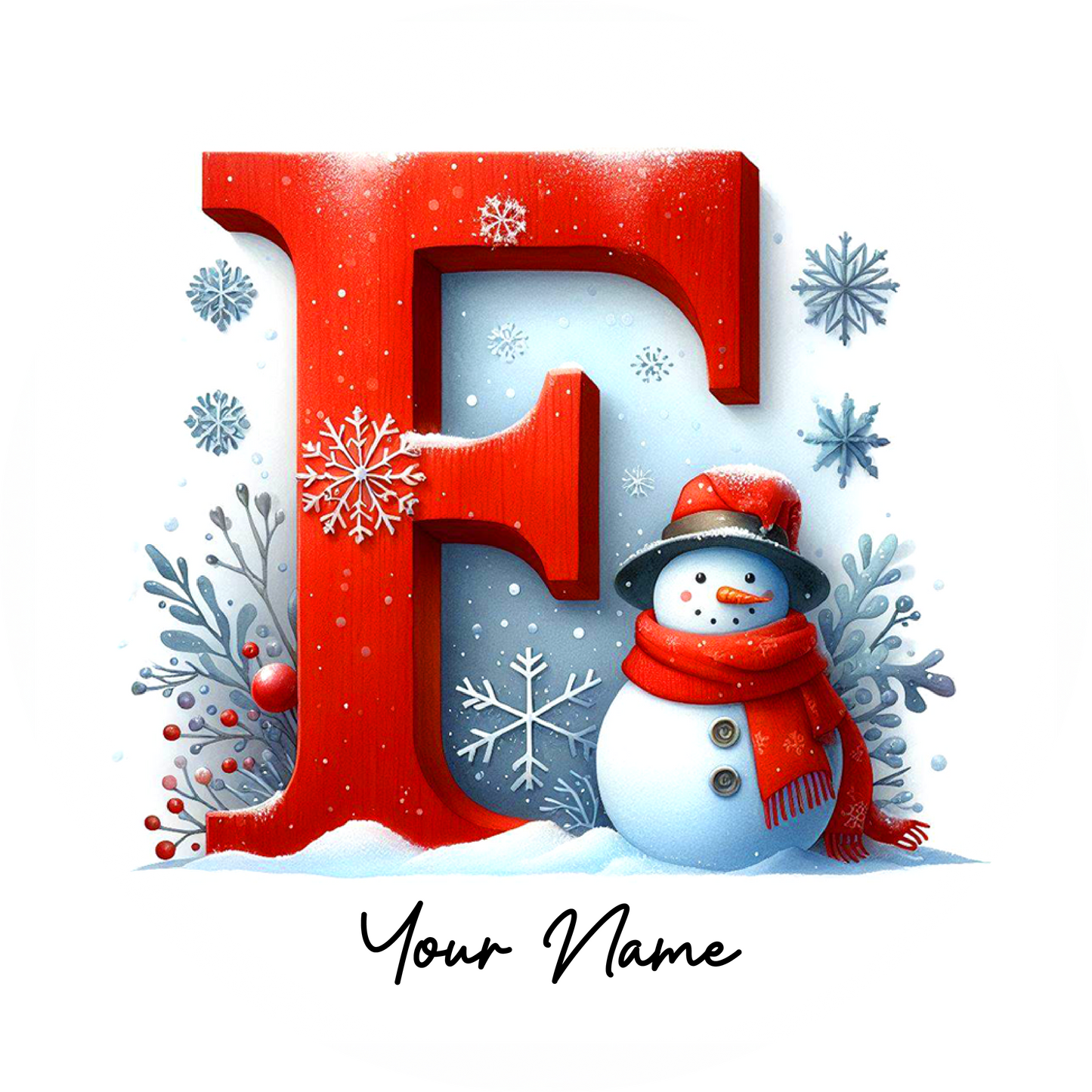 Snowman Initial Ornaments - Customized