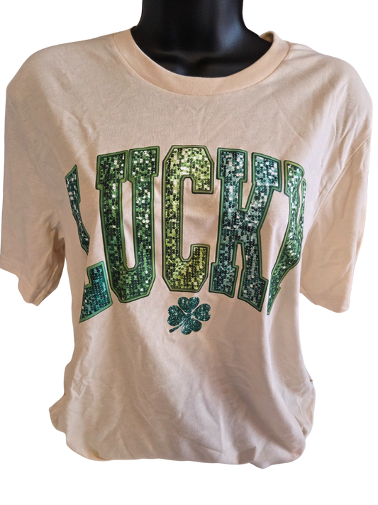 Faux Sequin Lucky T-Shirt