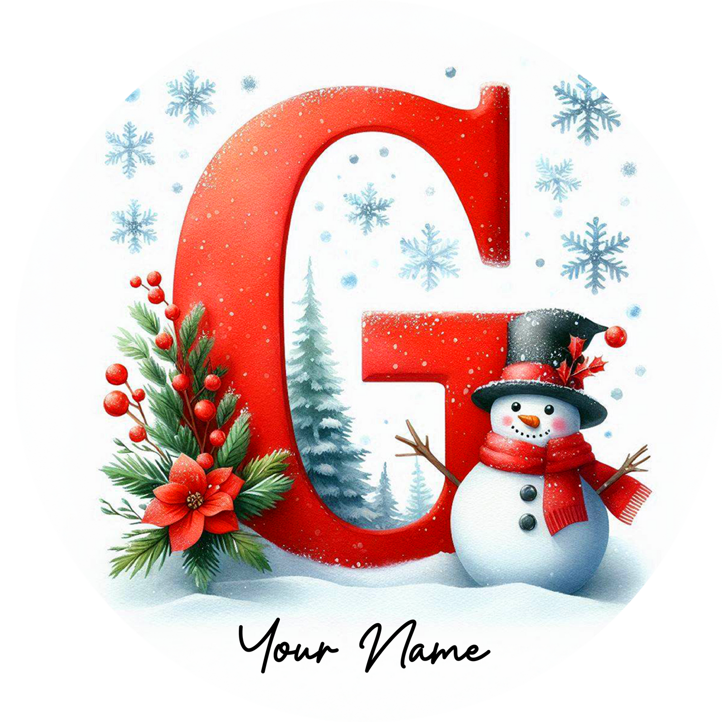 Snowman Initial Ornaments - Customized