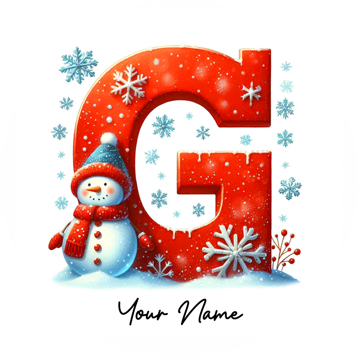 Snowman Initial Ornaments - Customized