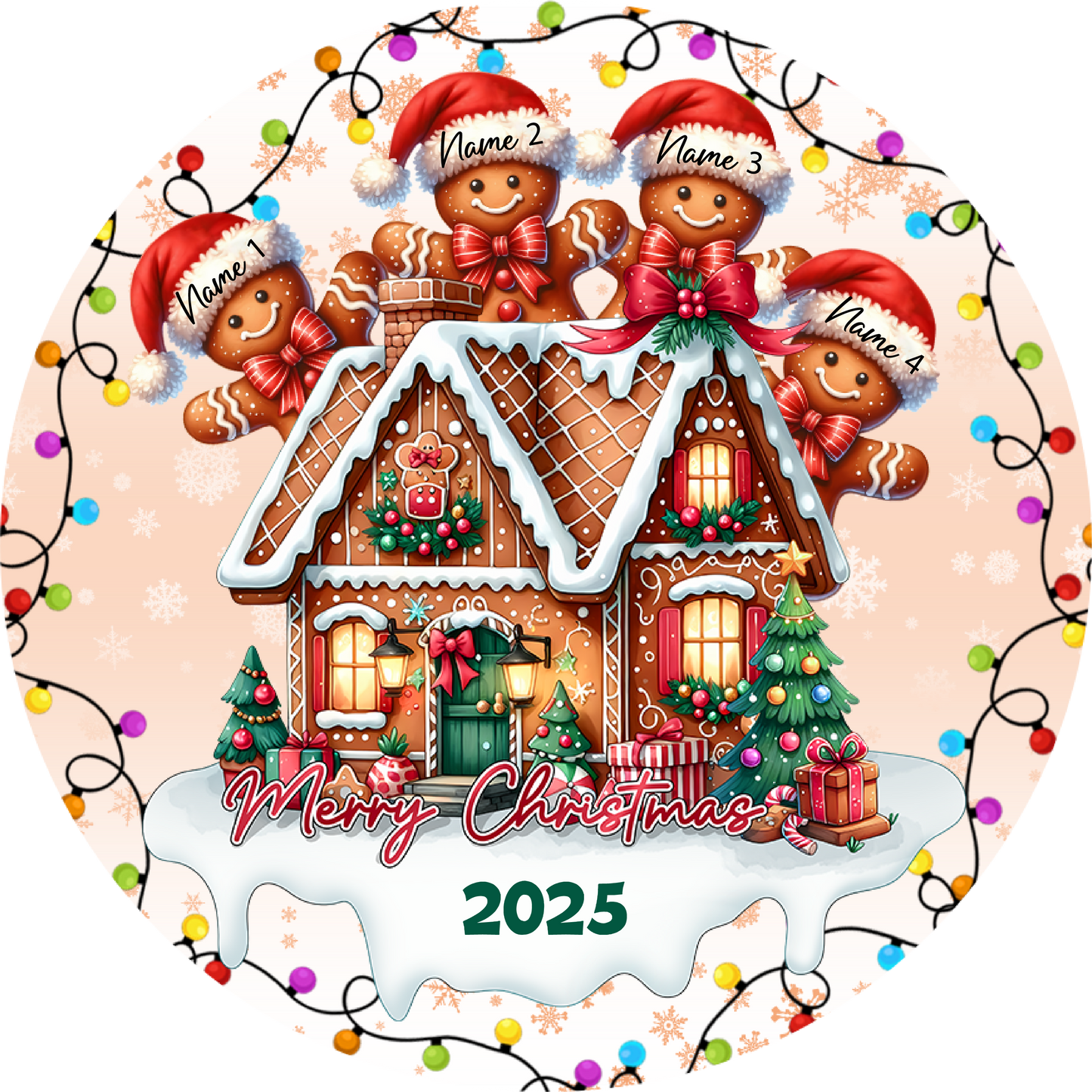Gingerbread Family - Up to 6 Names