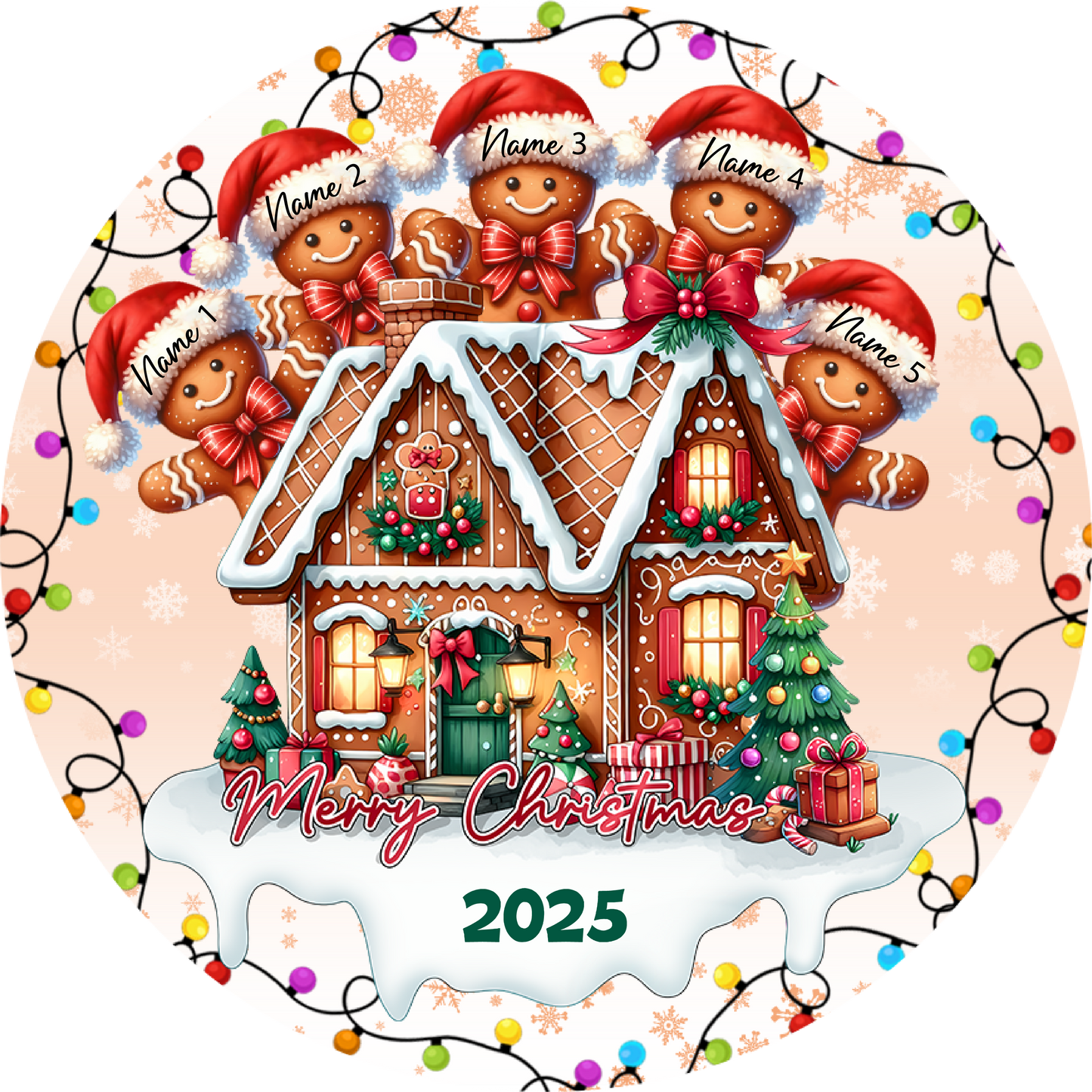Gingerbread Family - Up to 6 Names