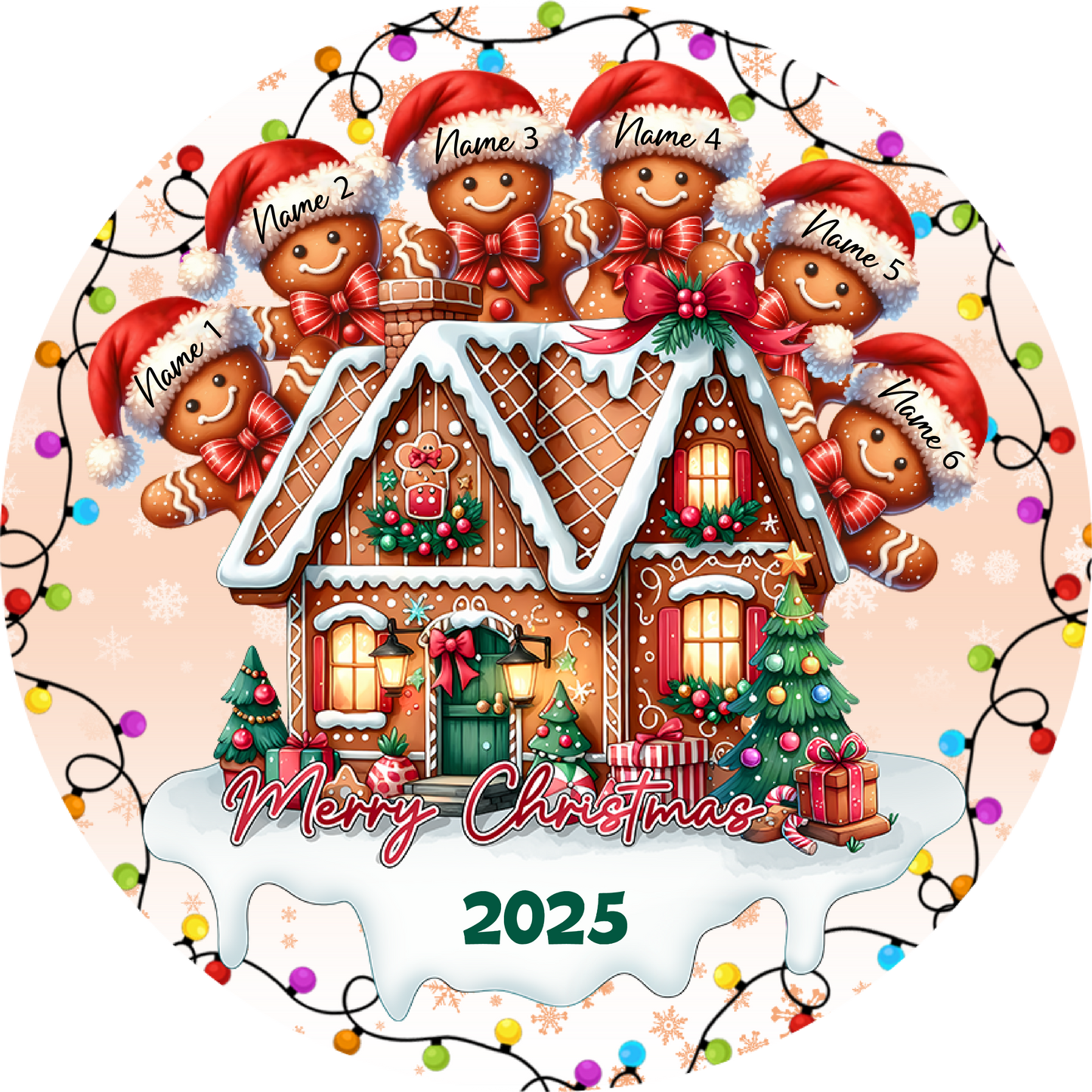 Gingerbread Family - Up to 6 Names