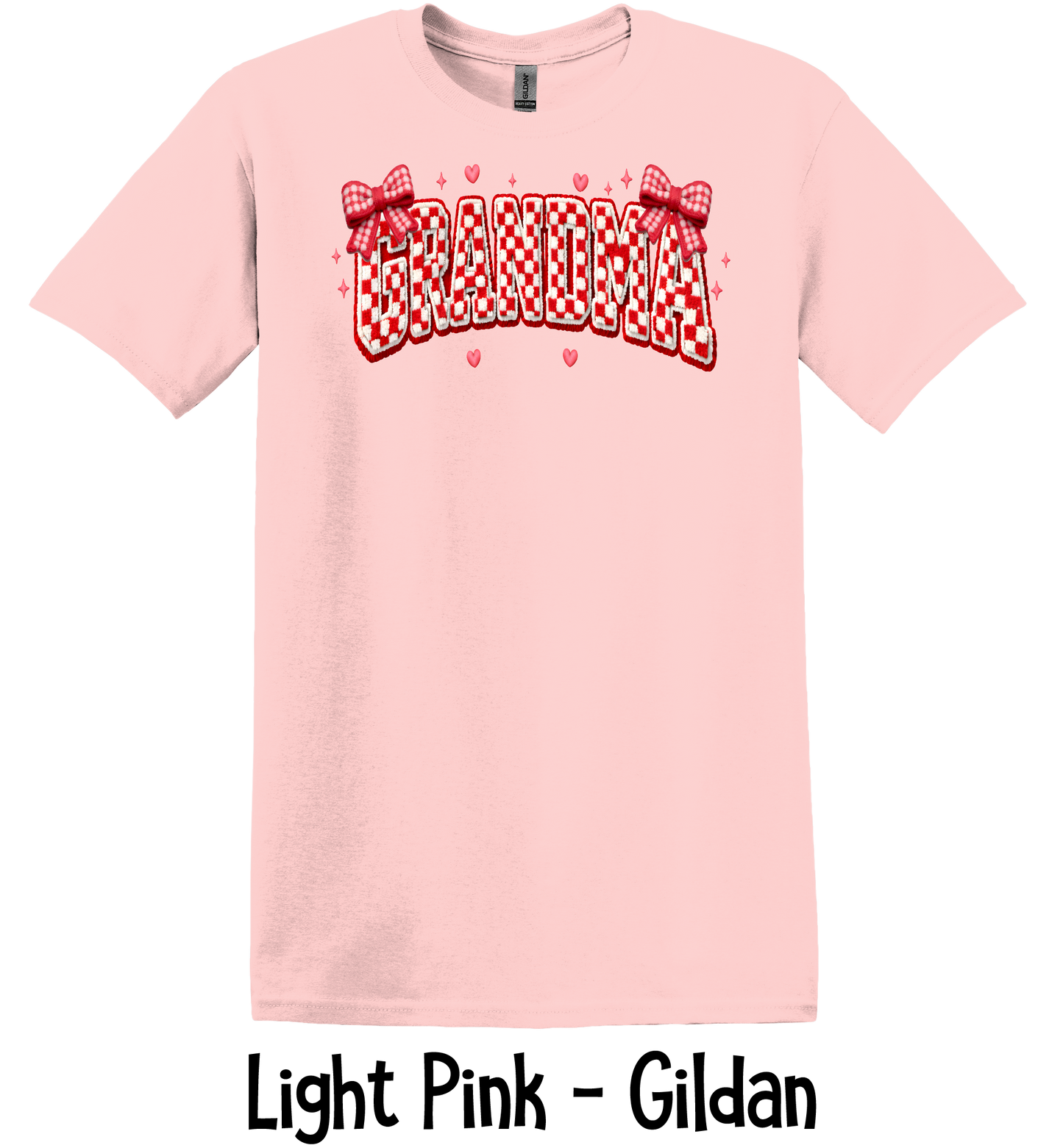 Checkered Red & White Title - NO NAMES - Light Pink Color