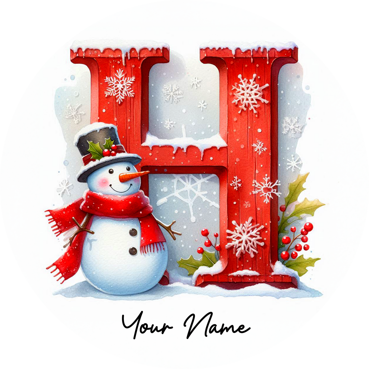 Snowman Initial Ornaments - Customized