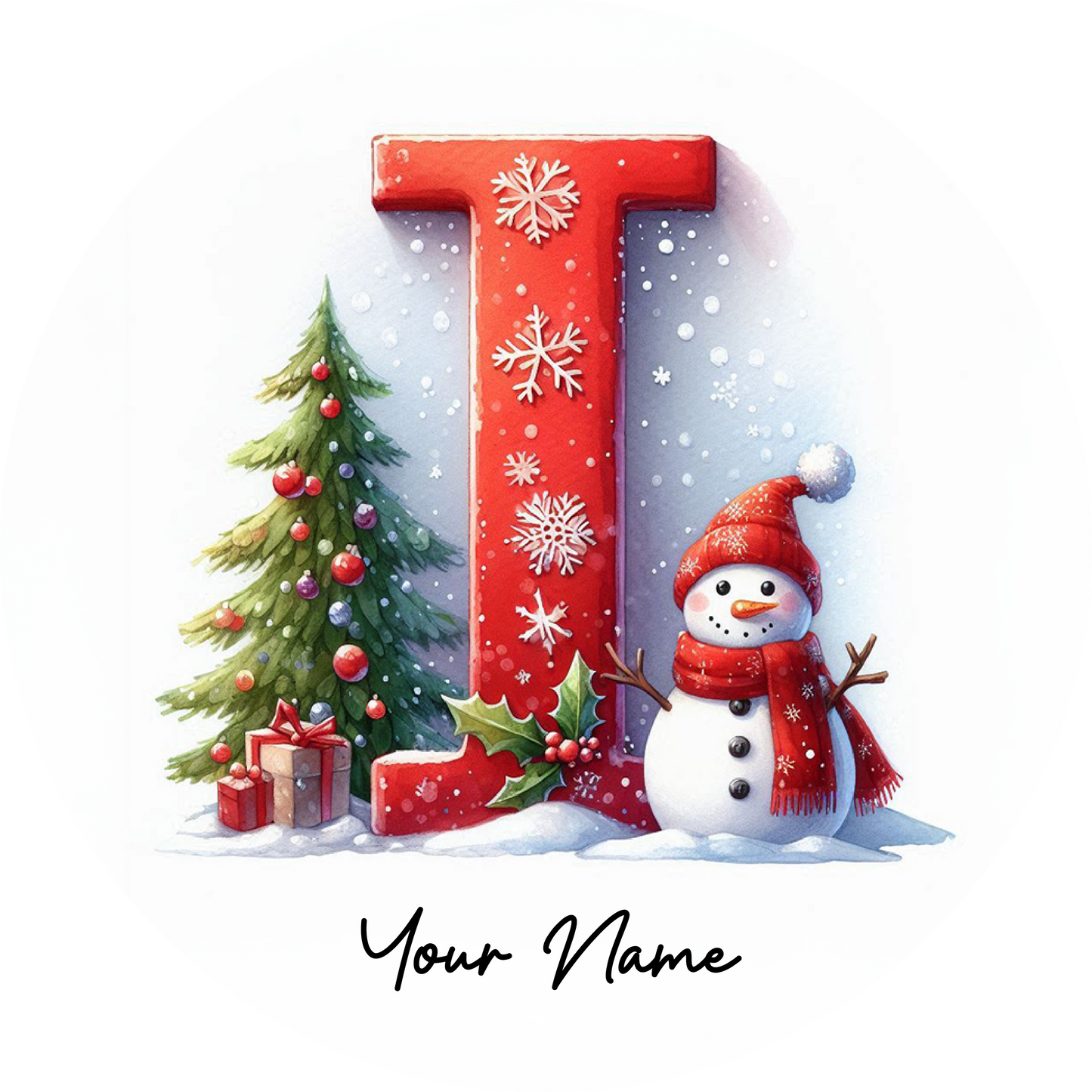 Snowman Initial Ornaments - Customized
