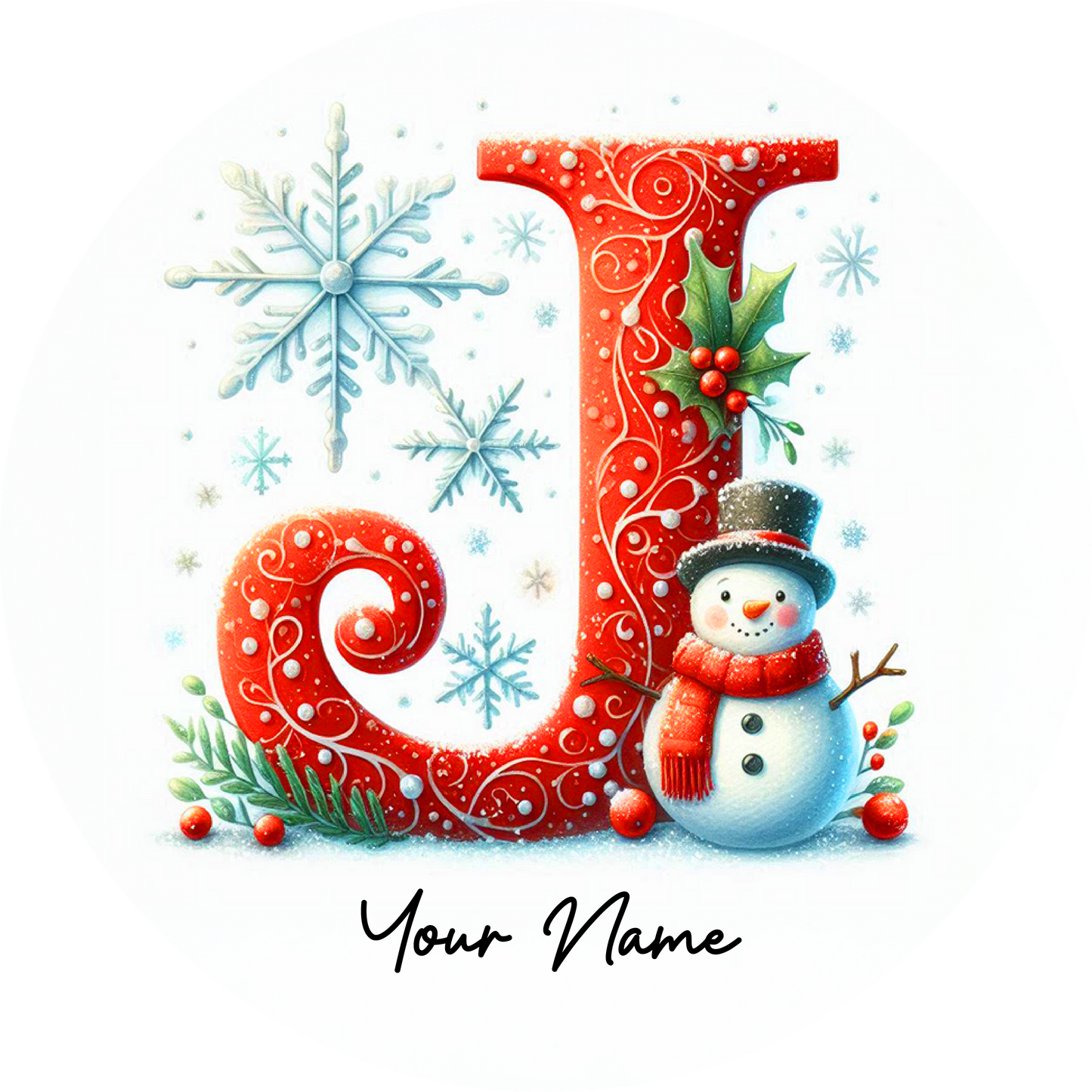 Snowman Initial Ornaments - Customized