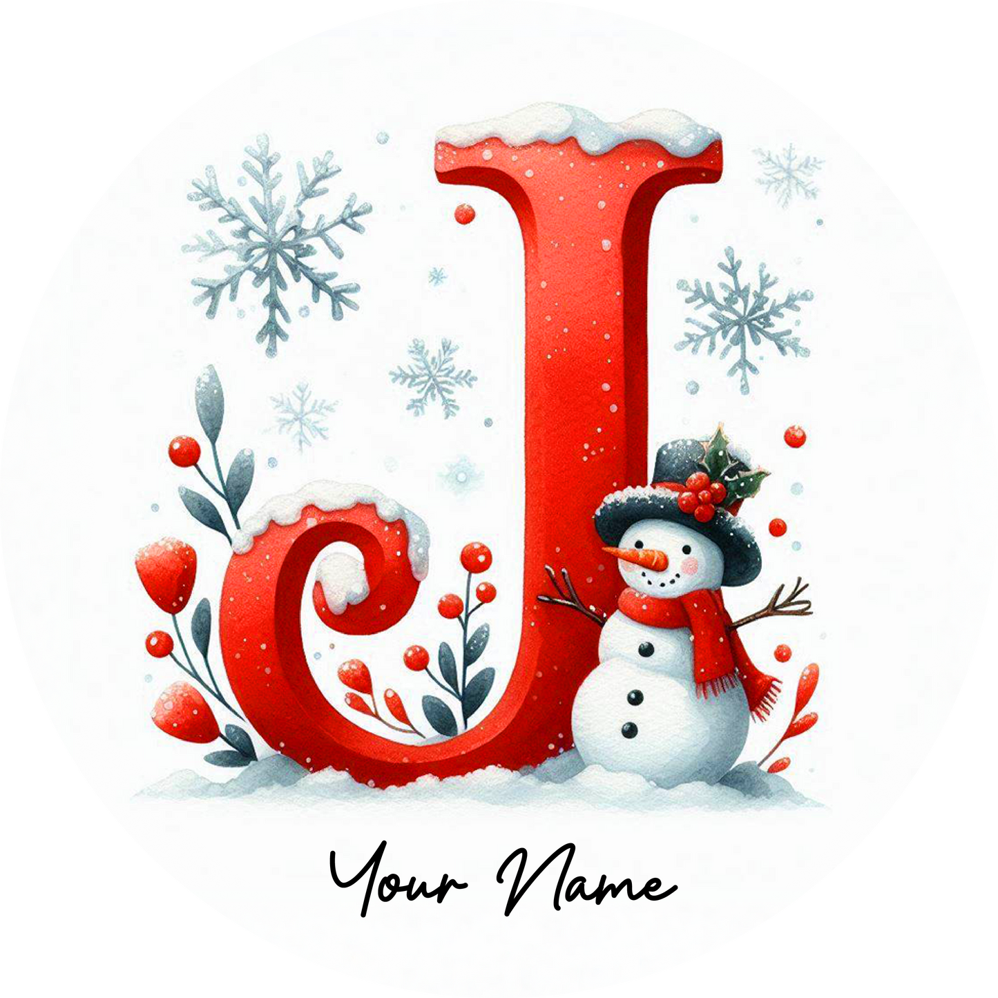Snowman Initial Ornaments - Customized