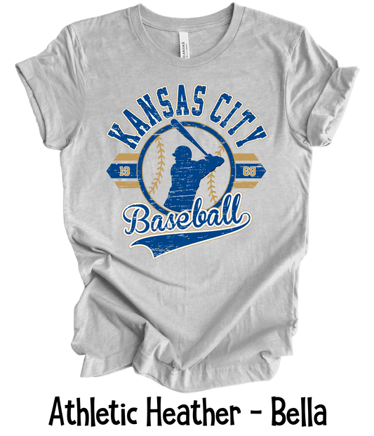KC Baseball Player Distressed - 4 Color Options