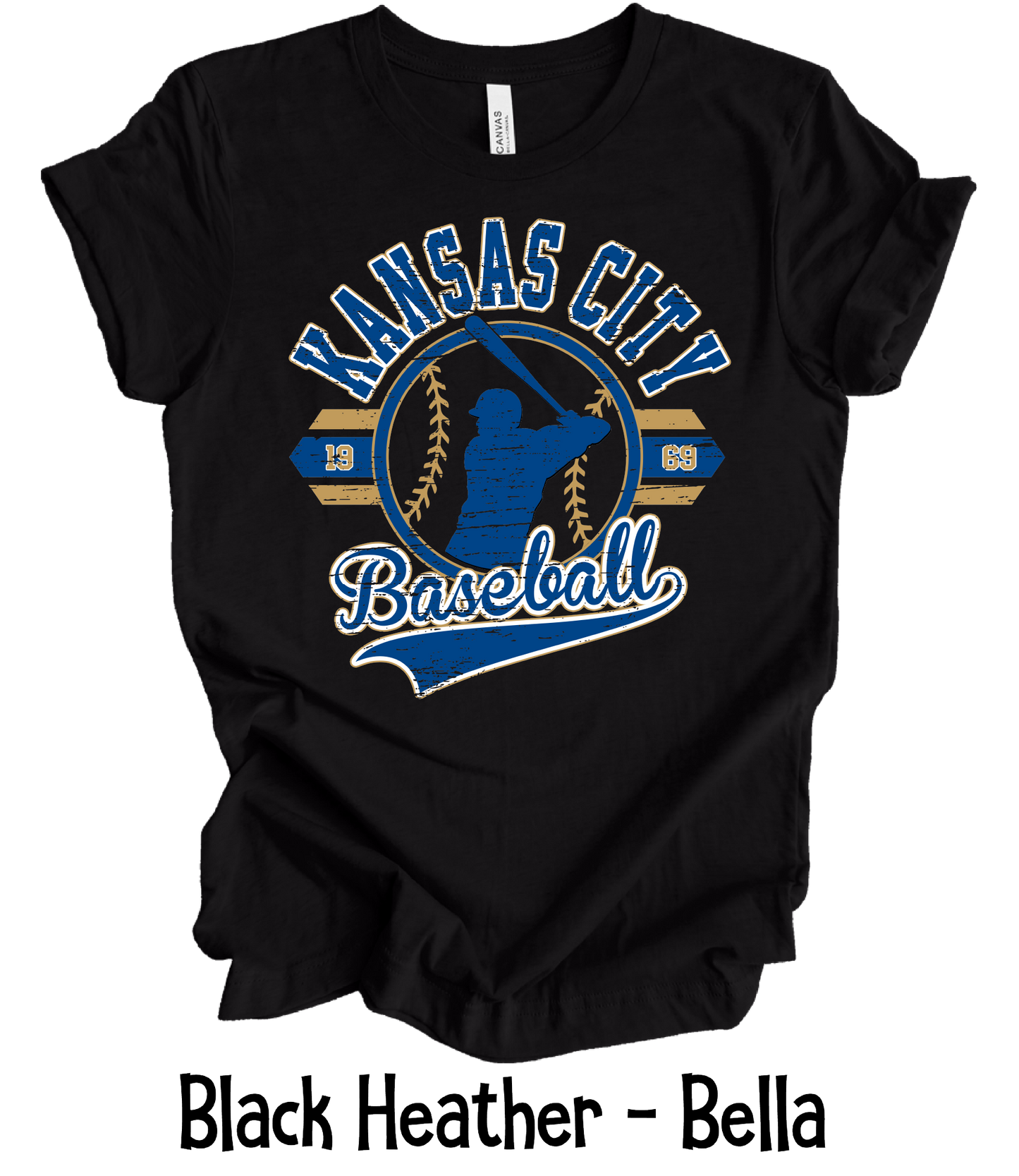 KC Baseball Player Distressed - 4 Color Options